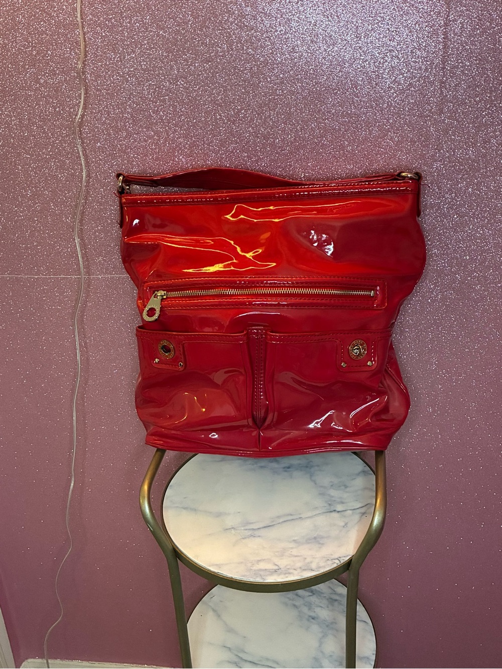 Vintage Marc by Marc Jacobs Red Patent Leather Hobo Bag